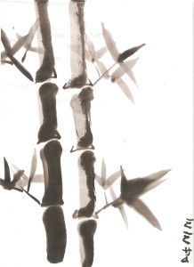 Akua's Sumi-e painting (ink on rice paper)